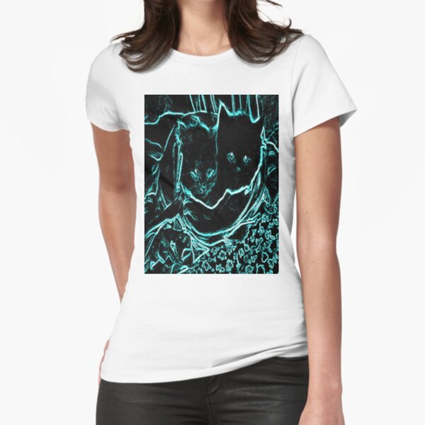 Baby Blue Kittens Fitted T-Shirt