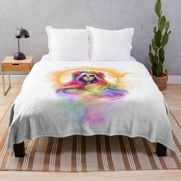 Item preview, Skull with Colorful Hair: The Magic of Rainbow Mist designed and sold by Zientala.