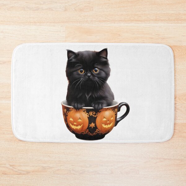 Item preview, CUTE HALLOWEEN BLACK KITTEN POPPING OUT OF A PUMPKIN MUG STICKER designed and sold by Arts4U.