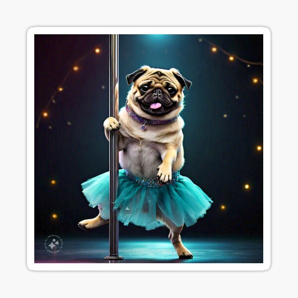 Pugs Pole Dancing Club Stickers for Sale | Redbubble