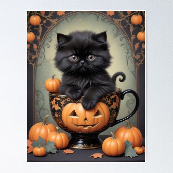 Item preview, BLACK CAT HALLOWEEN THEME ART DECO VINTAGE AESTHETIC  designed and sold by Arts4U.