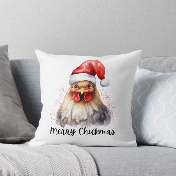 Aperçu de l'œuvre Merry Chickmas chicken with santa hat créée et vendue par 21DashDesigns.