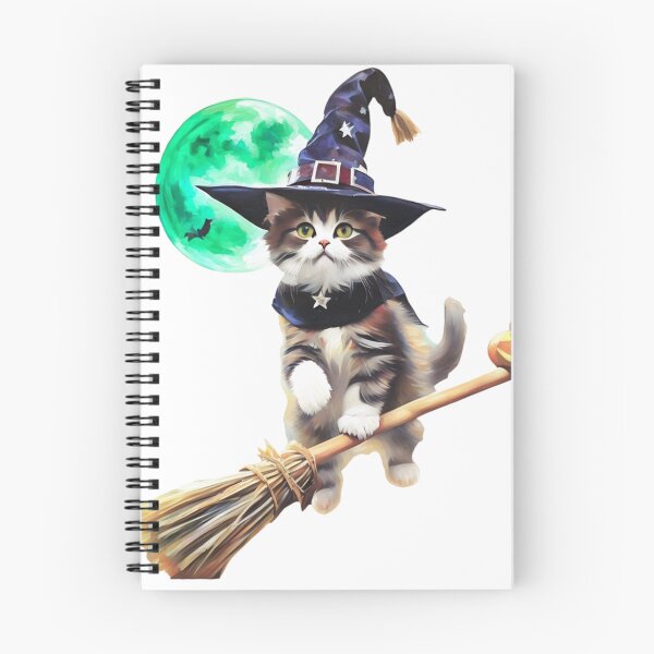 Item preview, HALLOWEEN CAT ON BROOMSTICK FLYING STICKER designed and sold by Arts4U.