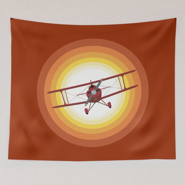 Item preview, Pitts Biplane Flying in Orange Sunset Sky Aviation Design designed and sold by skye-studio.