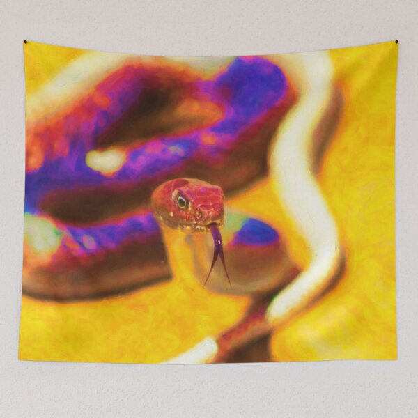 Item preview, Vibrant Forked-Tongue Snake Art designed and sold by Nostalgia Busters.