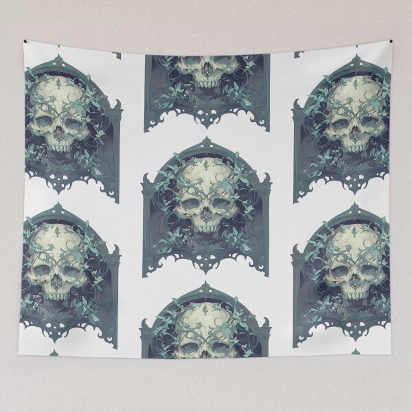 Item preview, Art nouveau skull designed and sold by MendaciousMina.