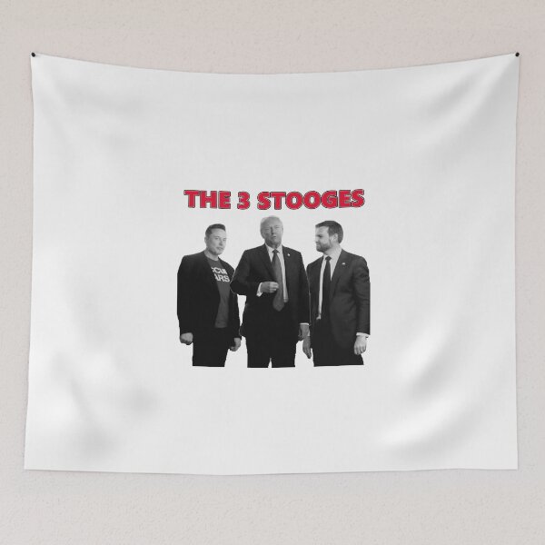 Item preview, The Three Stooges - Mocking Donald Trump, JD Vance, and Elon Musk designed and sold by EricIsTired.
