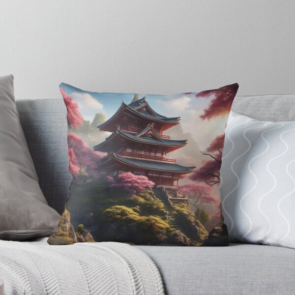 Item preview, Serene Japanese Temple on a Hill designed and sold by hjian8219.