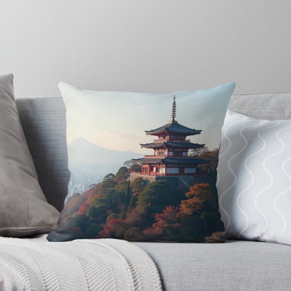 Item preview, Serene Japanese Temple on a Hill designed and sold by hjian8219.