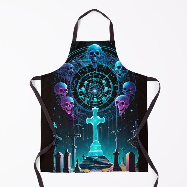 Item preview, Futuristic neon graveyard scene designed and sold by dtmtattoo.