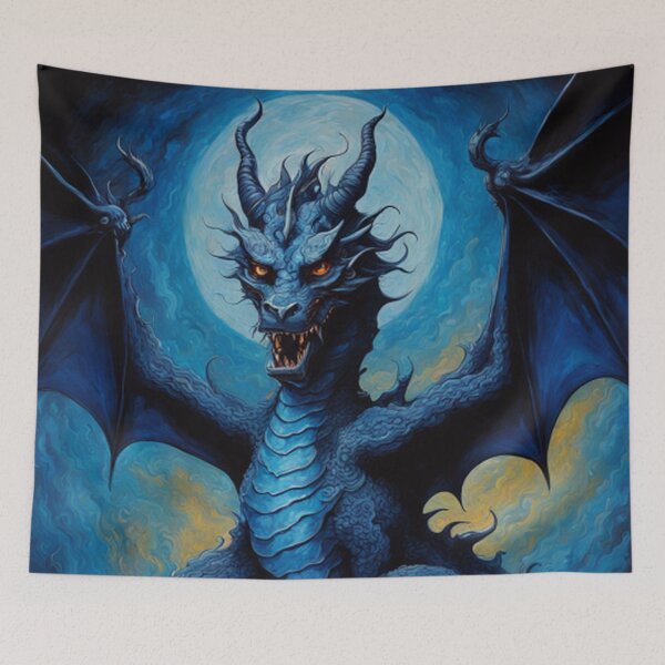 Item preview, Medieval Blue Winged Dragon  designed and sold by TheDarkWardrobe.