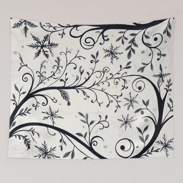 Item preview, An intricate Pattern Design features swirling vines and branches adorned with delicate snowflakes.  designed and sold by HEMRO.
