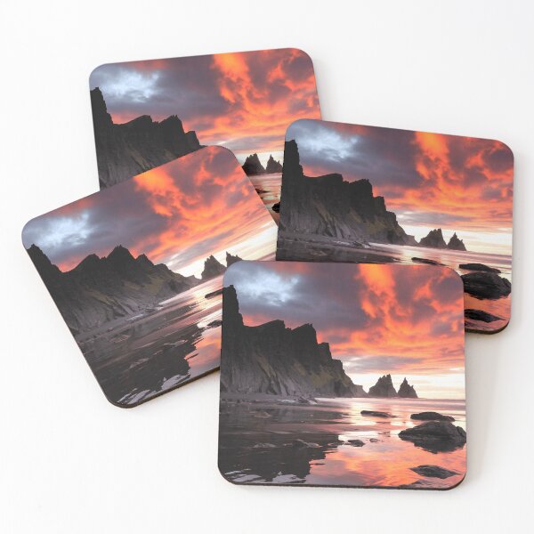 Item preview, Fiery Skies Over Coastal Cliffs designed and sold by Exodoi.
