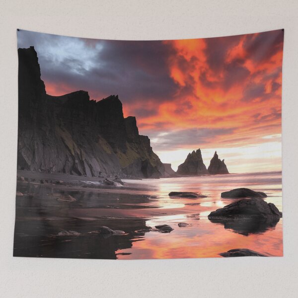 Item preview, Fiery Skies Over Coastal Cliffs designed and sold by Exodoi.