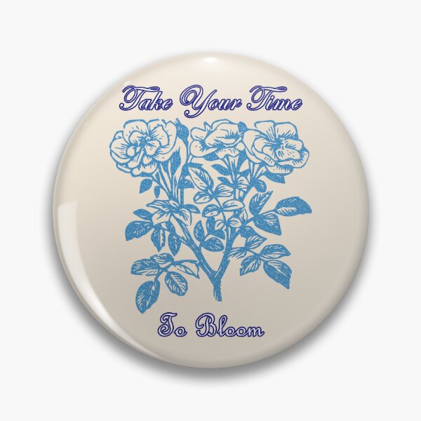 Item preview, Blue Vintage Floral Take Your Time To Bloom - Cream designed and sold by ArtCornerStudio.