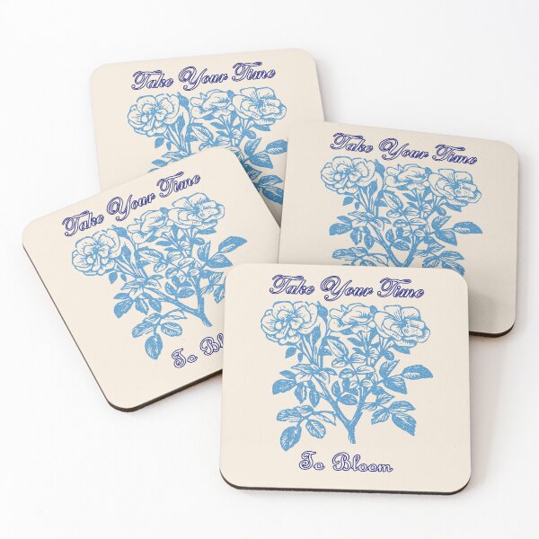 Item preview, Blue Vintage Floral Take Your Time To Bloom - Cream designed and sold by ArtCornerStudio.