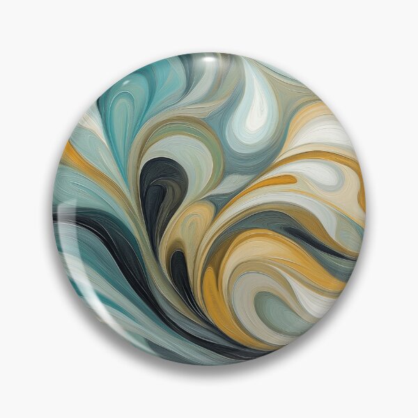 Item preview, An abstract Design, swirling organic shapes in a harmonious palette of blues, greens, golds, and whites.  designed and sold by HEMRO.