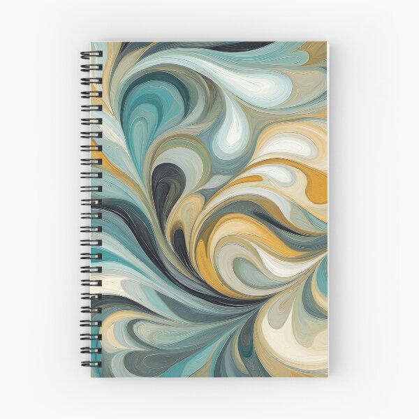 Item preview, An abstract Design, swirling organic shapes in a harmonious palette of blues, greens, golds, and whites.  designed and sold by HEMRO.
