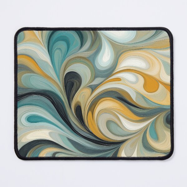 Item preview, An abstract Design, swirling organic shapes in a harmonious palette of blues, greens, golds, and whites. designed and sold by HEMRO.