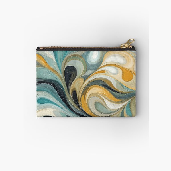 Item preview, An abstract Design, swirling organic shapes in a harmonious palette of blues, greens, golds, and whites.  designed and sold by HEMRO.