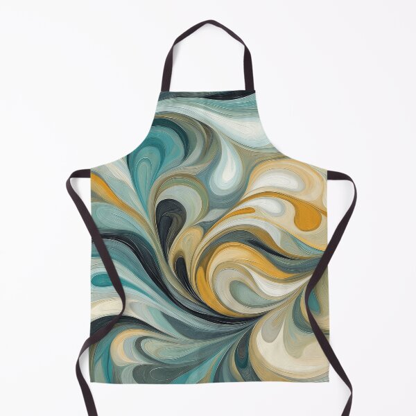 Item preview, An abstract Design, swirling organic shapes in a harmonious palette of blues, greens, golds, and whites.  designed and sold by HEMRO.