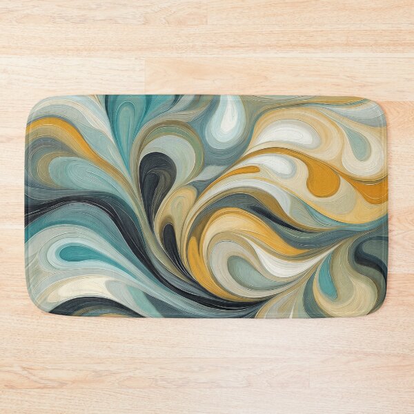 Item preview, An abstract Design, swirling organic shapes in a harmonious palette of blues, greens, golds, and whites.  designed and sold by HEMRO.