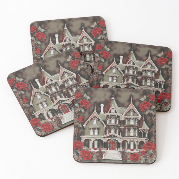 Item preview, Red Gothic Victorian Architecture designed and sold by lifeinspired4u.