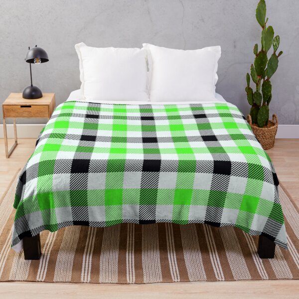 Item preview, Lime Green, Black, and White Plaid Pattern designed and sold by ModdiesColors.