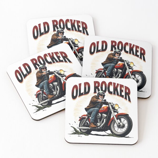 Item preview, cool grandpa biker enjoys the ride on his red motorcycle designed and sold by VelvetClawStudio.
