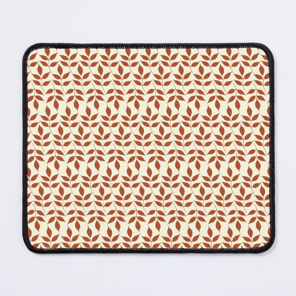 Item preview, Simple repeating leaves in brown sienna with eggshell cream background designed and sold by SCdesignqld.