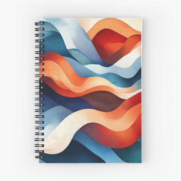 Item preview,  vibrant abstract Design features a dynamic interplay of undulating shapes in shades of blue, red, orange, and white. designed and sold by HEMRO.