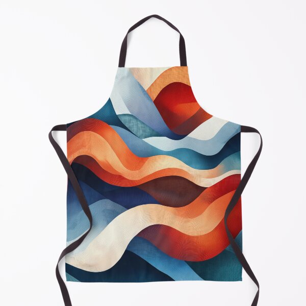Item preview,  vibrant abstract Design features a dynamic interplay of undulating shapes in shades of blue, red, orange, and white. designed and sold by HEMRO.