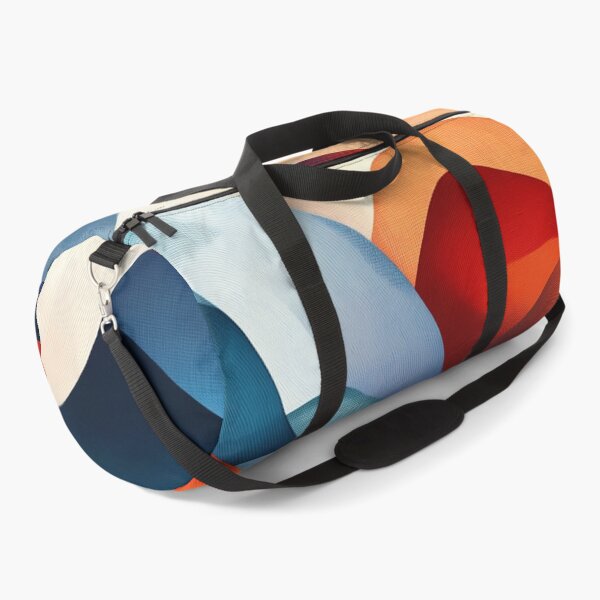 Item preview,  vibrant abstract Design features a dynamic interplay of undulating shapes in shades of blue, red, orange, and white. designed and sold by HEMRO.