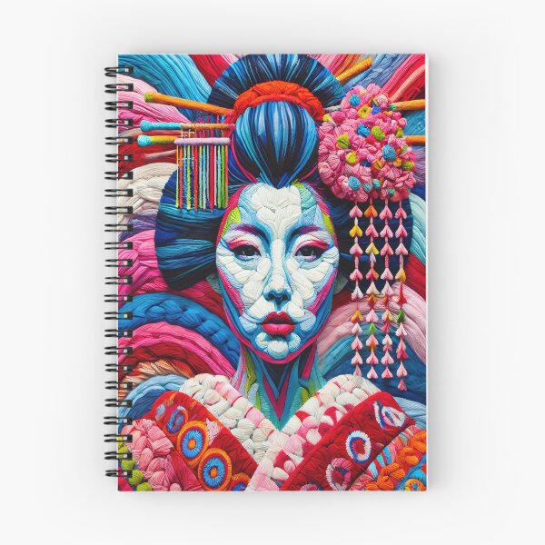 Item preview, "Geisha Embroidery Art - Vibrant Threadwork Design" designed and sold by SakuraJapanArt.