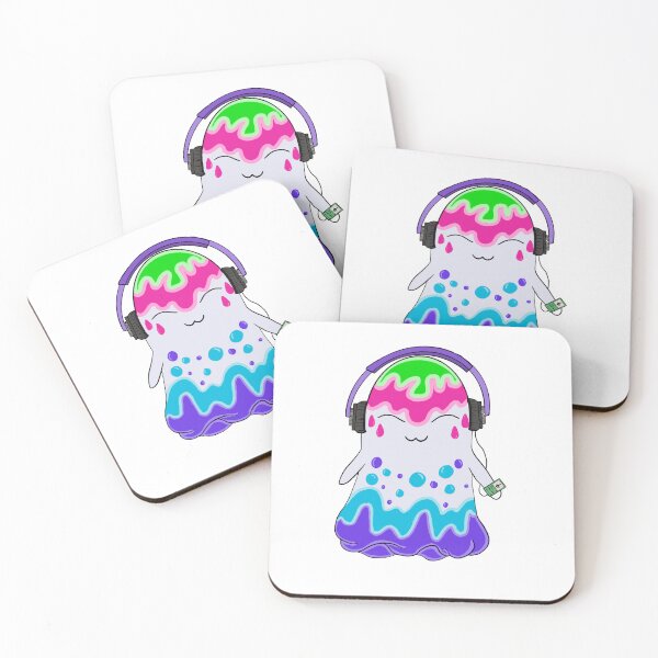 Item preview, Cute ghost listening to music designed and sold by WrensDgtDesigns.