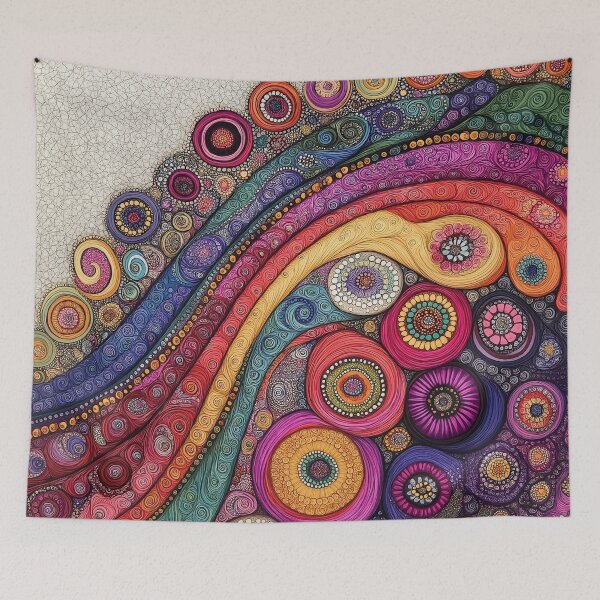 Item preview, A vibrant Design features a swirling, wave-like pattern composed of countless tiny circles and dots.  designed and sold by HEMRO.