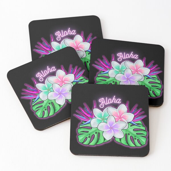 Item preview, Aloha - Neon Tropical Flowers - Plumeria's designed and sold by Chantockey.