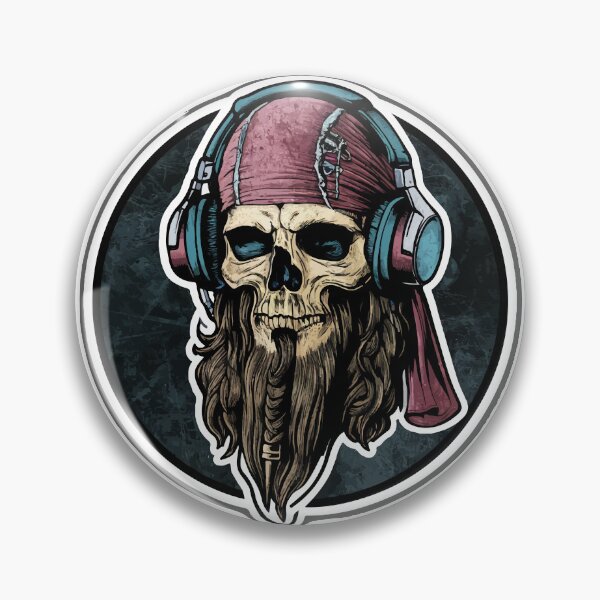 Item preview, Viking Vintage Skull with Headphones designed and sold by NiftyWrx.