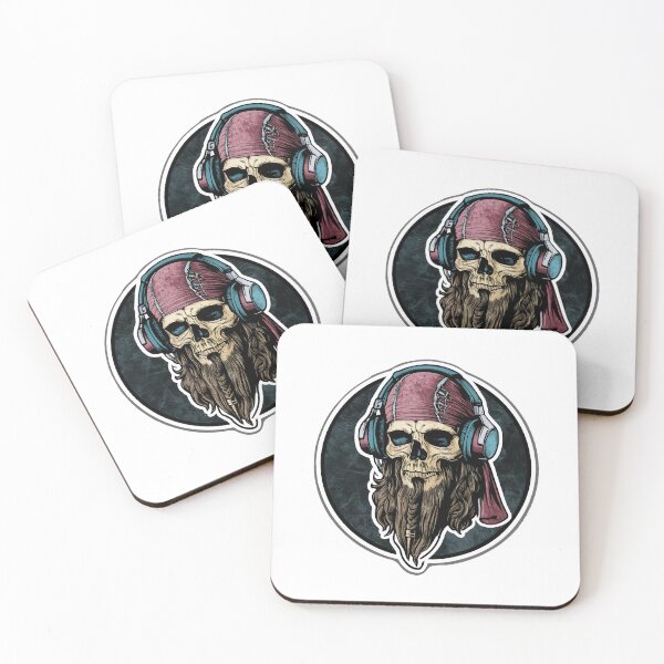 Item preview, Viking Vintage Skull with Headphones designed and sold by NiftyWrx.