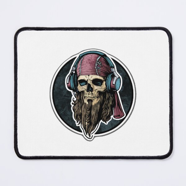 Item preview, Viking Vintage Skull with Headphones designed and sold by NiftyWrx.