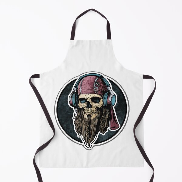 Item preview, Viking Vintage Skull with Headphones designed and sold by NiftyWrx.