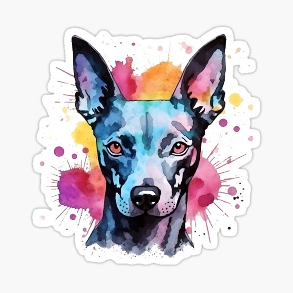 Vista previa del artículo con la obra «Xoloitzcuintli | Diseño colorido en acuarela #10», diseñado y vendido por MatsurexDesigns.