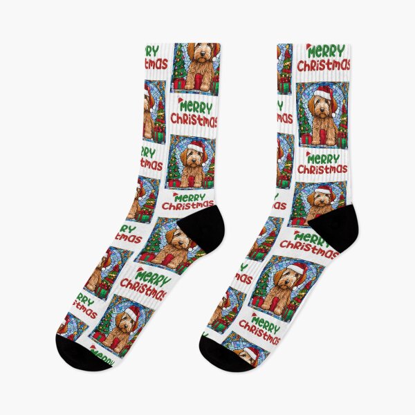 Item preview, Labradoodle Puppy Christmas Stained Glass Art – Festive Holiday Design for Dog Lovers designed and sold by Fredster1966.