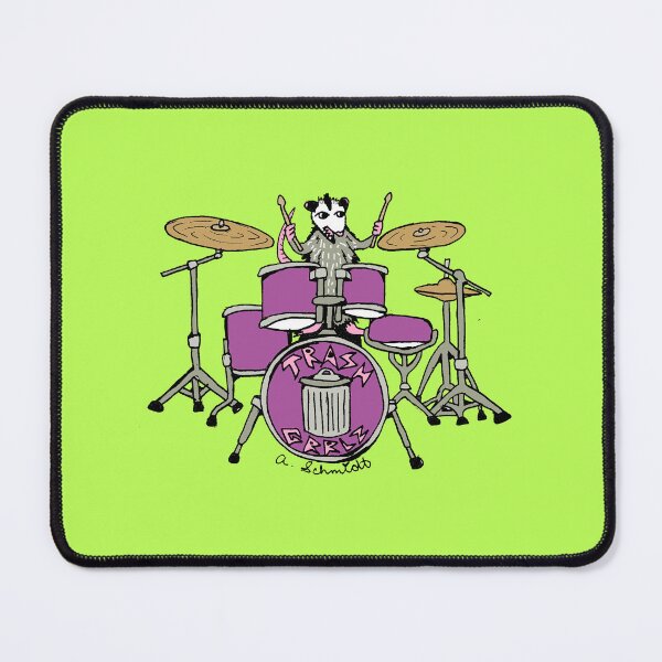 Item preview, Opossum Playing Drums Trash Grrlz Original Illustration Art designed and sold by Intergalactic Unicorn: Art by Anna Schmidt.