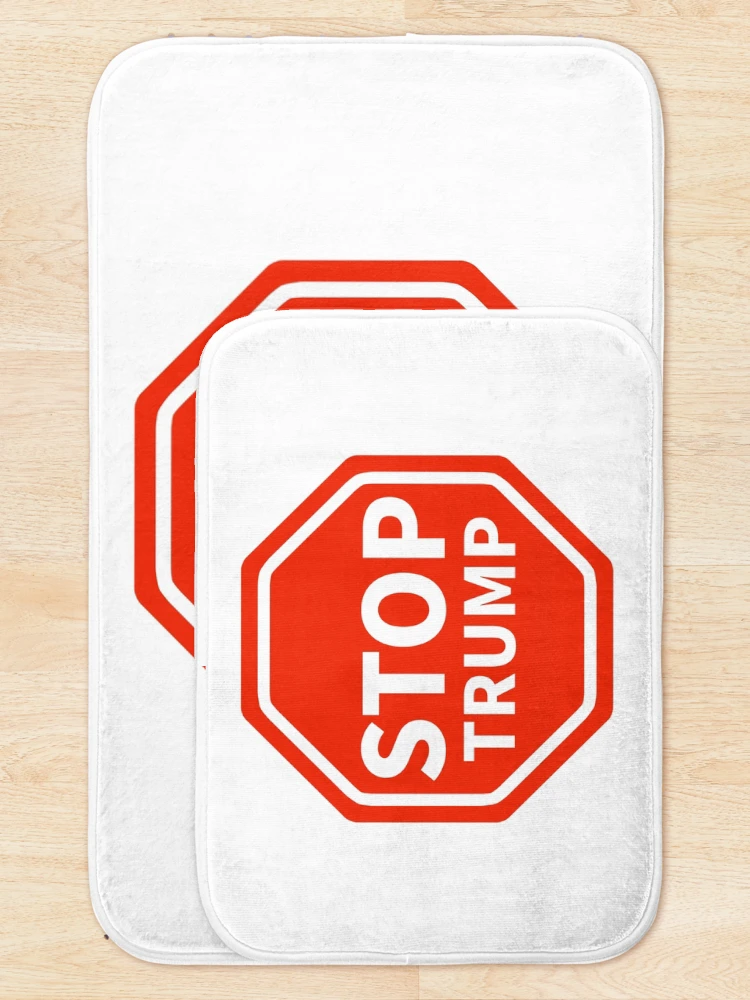 Thumbnail 5 of 6, Bath Mat, Stop Trump designed and sold by Rachel the Artist .