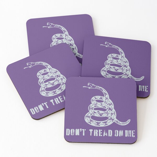 Item preview, Dont Tread On Me Distressed  80s Retro Gadsden Snake Flag ICE FLOW GRAY ON ROYAL PUPLE Default Background designed and sold by pelagio.