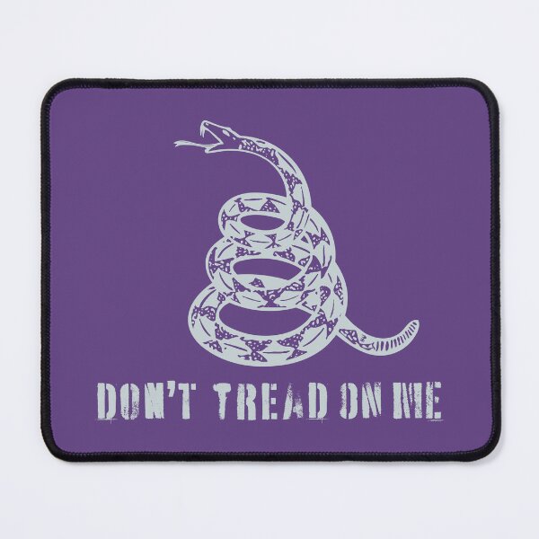 Item preview, Dont Tread On Me Distressed 80s Retro Gadsden Snake Flag ICE FLOW GRAY ON ROYAL PUPLE Default Background designed and sold by pelagio.