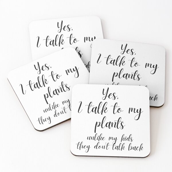 Item preview, Yes I Talk To My Plants Unlike My Kids They Don't Talk Back To Me. Gift for Plant Lovers. Botanical & Gardening Men and Women. Black Writing designed and sold by That Cheeky Tee.