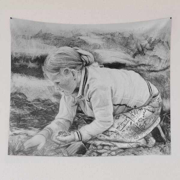 Item preview, Treasure Hunt charcoal drawing Adelaide Artist Avril Thomas designed and sold by AvrilThomasart.