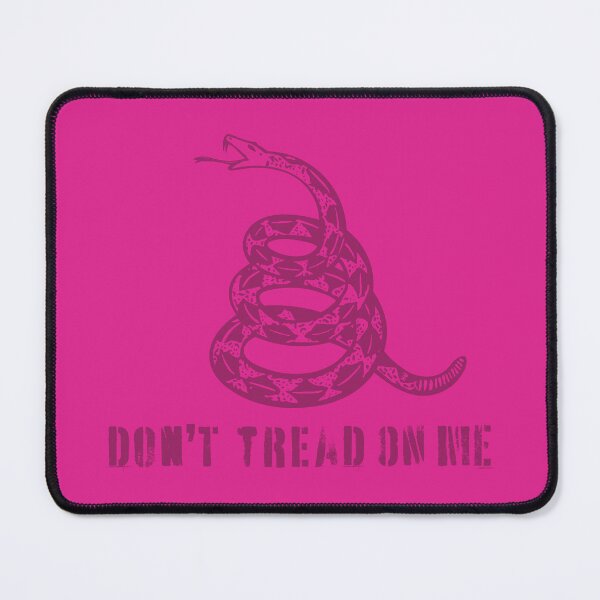 Item preview, Dont Tread On Me Distressed 80s Retro Gadsden Snake Flag DARK PINK ON BRIGHT PINK Default Background designed and sold by pelagio.